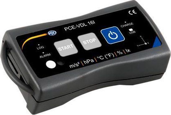 PCE Instruments Datalogger - PCE-VDL 16I - temperatuur, luchtvochtigheid, luchtdruk, licht, trilling/versnelling
