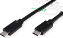 ROLINE GREEN USB 3.2 Gen 2x2 kabel, C-C, M/M, 4K UHD-1, 20Gbit/s, Emark, 100W, zwart, 1,5 m