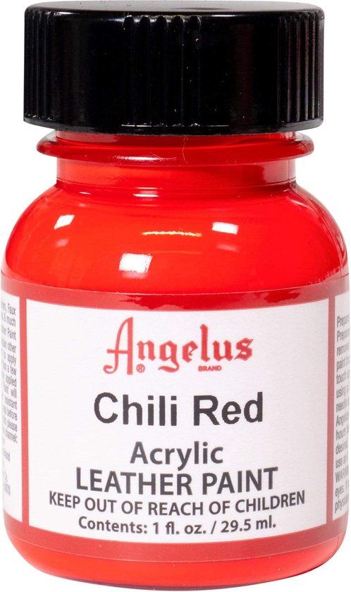 Angelus Leather Acrylic Paint - Chili Red - 29.5ml
