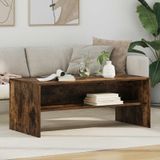 vidaXL - Salontafel - Gerookt - eiken - 100 x 50 x 40 cm - Bewerkt hout