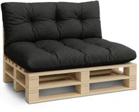 Amazinggirl Palletkussens Outdoor Kussen Set van 2 - Grafiet Eco linnen