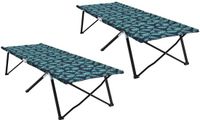 vidaXL Lit de camping pliable Bois 2 pièces 206 x 76 x 74 cm