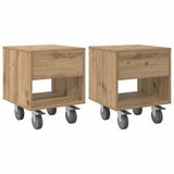 vidaXL Nachtkastje - Set van 2 - Artisan Eiken - 40,5 x 40 x 48 cm