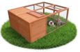 Houten konijnenhok pour extérieur, 160 x 119 x 60 cm