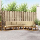vidaXL 6-delige set outdoorbanken, naturel en beige