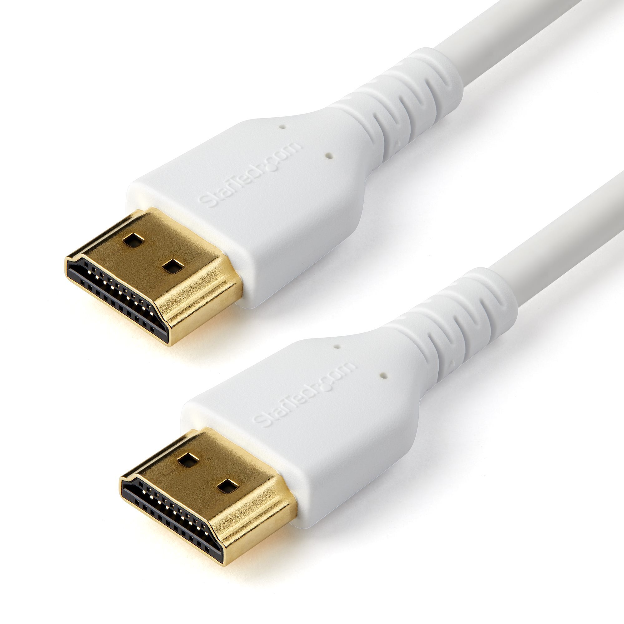 StarTech.com 1 m Premium Gecertificeerde HDMI 2.0 Kabel met Ethernet, Duurzame High Speed UHD 4K 60Hz HDR, Robuuste M/M Kabel met Aramidevezel, TPE, Ultra HD Monitors, TVs & Displays, Wit