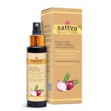 SATTVA Haartoner met veganistische keratine, reparatie en volume, natuurlijke toner voor droge en jeukende hoofdhuid, alcoholvrij, dermatologisch getest (Curry)