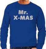 Bellatio Decorations Mr. x-mas Foute Kersttrui Blauw Heren S