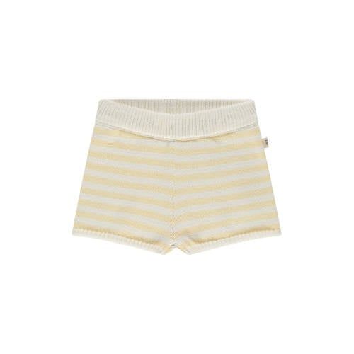 A Tiny Story regular waist gestreepte casual short fijn gebreid lichtgeel