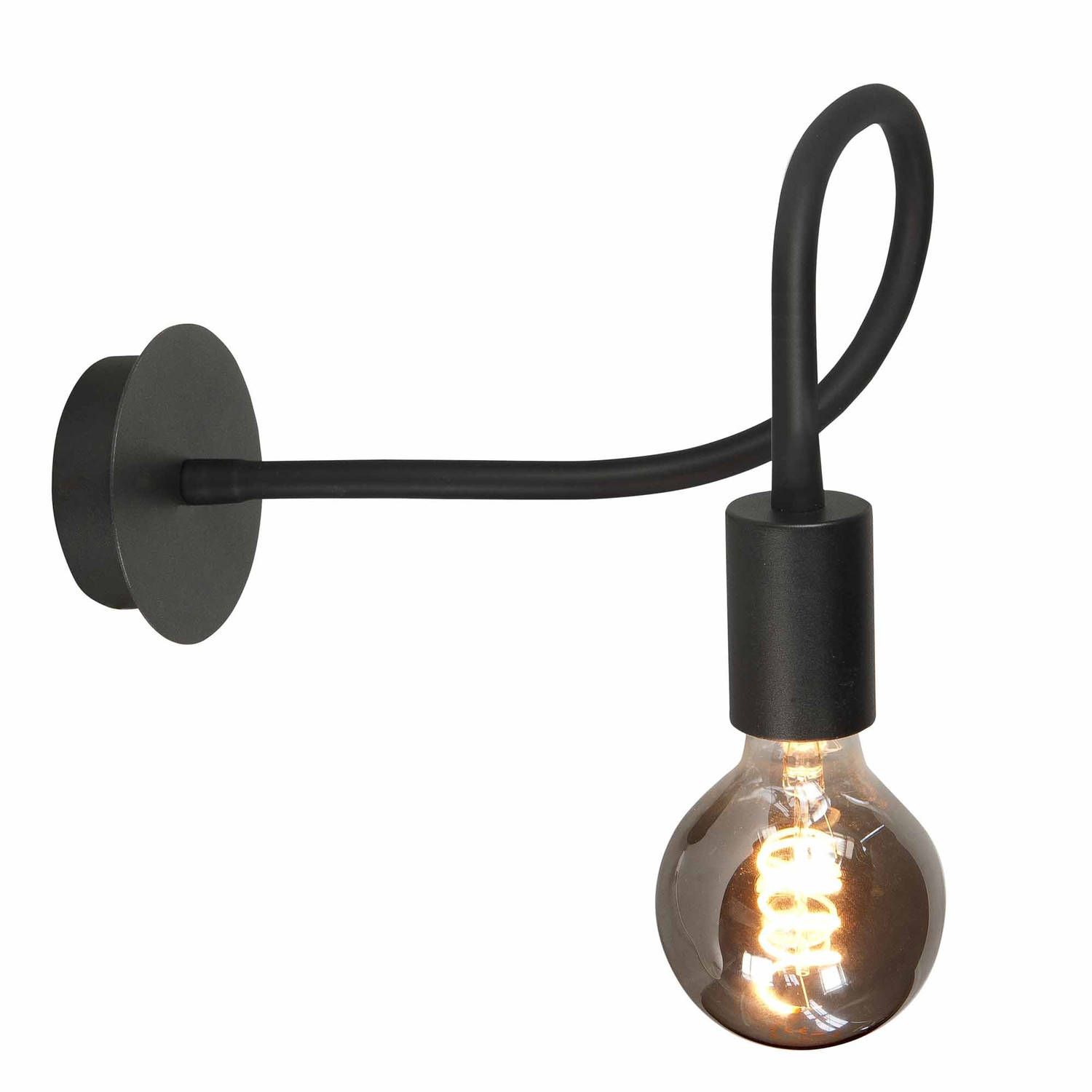 HighLight wandlamp Flex - zwart | Metaal | E27 | 50 cm