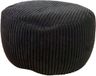Pouffe sans marque - ⌀ 50 cm - velours côtelé - noir