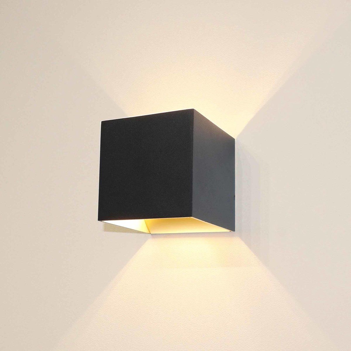 LT-Luce Gymm Wandlamp Zwart Goud 10x10cm - Excl. G9