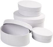 Creativ Company Creotime Oval Cardboard Boxes 10-12-14-16 Cm White 4-Piece