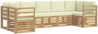 vidaXL - Hoek loungeset - 7 zitplekken - Wit en crème - Polyester