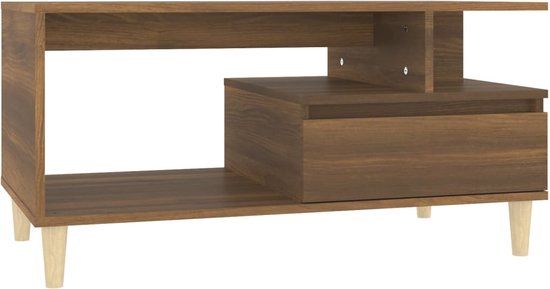 vidaXL Salontafel 90x49x45 cm Bruineiken Hout