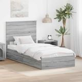 vidaXL Opbergbed Grijs Sonoma 100 x 200 cm Bewerkt hout