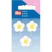 PRYM 316705 knop met oogjes, bloemen, geel/wit, 20 mm, kunststof
