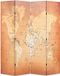 vidaXL - Paravent - pliable - carte du monde - 160x170 cm - jaune