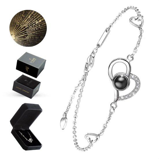 Luxore I Love You Armband voor Vrouw - Zilverkleurig - Cadeau Set