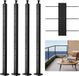 VEVOR Kabelleuningpalen, 4-Pack, 914 X 50,8 X 50,8 Mm, voorgeboorde Horizontale Gaten, Roestvrij Staal Sus304, Gebogen Horizontale Beugel, voor Leuning, Balustrade, Zwart