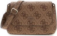GUESS Meridian II Flap Crossbody Bag Latte Logo Lichtbruin