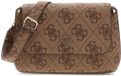 GUESS Meridian II Flap Crossbody Bag Latte Logo Lichtbruin