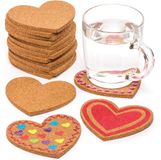 Unyqoos® Sous-verres en liège en forme de cœur pour des projets de bricolage créatifs à l'école