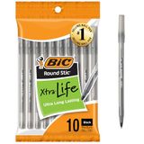 BIC Round Stic Xtra Life Balpennen - 1,0 mm - Zwart - 10 stuks