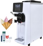 VEVOR Commerciële Ijsmachine, 10 l/u Vermogen, 900 W, Zachte Ijsmachine met Enkele Smaak, Aanrecht, met 4 l Trechter, 1.6 l Cilinder, LCD-scherm, Voorkoeling