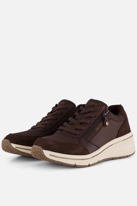Skechers BILLION FLEX - LUXE UP Dames Veterschoenen - Chocolate