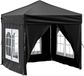 vidaXL Partytent, inklapbaar met zijwanden, zwart, 2x2 meter