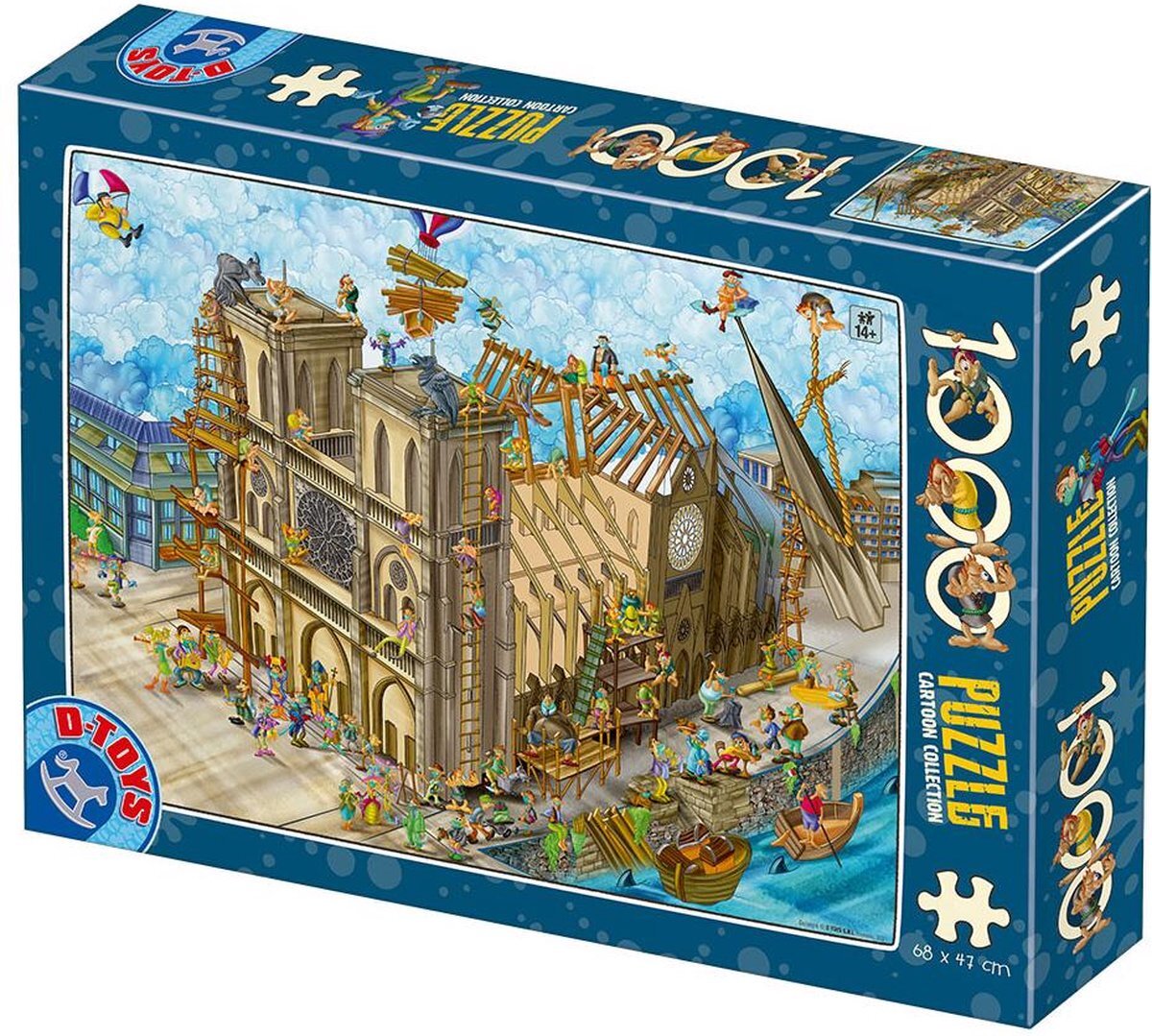 dtoys Cartoon puzzels 1.000 stukjes - Notre dame