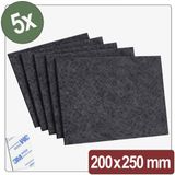 Quadrios 26SA140 Viltglijders Zelfklevend, Rond Zwart (l x b x h) 200 x 250 x 4 mm 5 stuk(s)