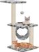 vidaXL Poteau griffoir pour chat avec poteaux à gratter en sisal 65 cm empreintes de pattes gris