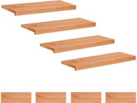 vidaXL Trapmatten 8 st Lak 80 x 30 x 2 cm Massief beukenhout