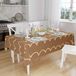 Bonamaison Tafelkleed, Anti-Mold, Sneldrogend, Waterdicht, 100% Polyester Tafellaken, Bruine tinten, 140 x 160 Cm