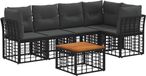 vidaXL Hoek loungeset 5 zitplaatsen Polyester Zwart en Donkergrijs