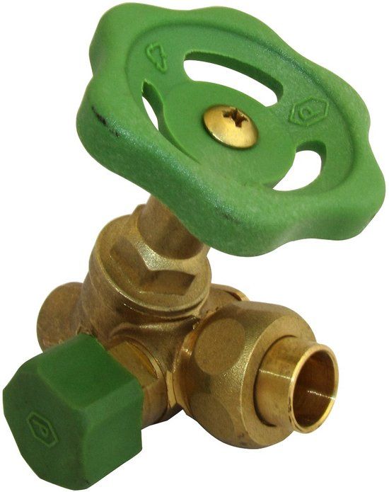 KIRCHHOFF stopkraan schuin, 22 mm, met aftap