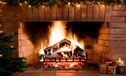 Housse magnétique pour radiateur, thème hivernal, avec image de cheminée, motif de Noël, dimensions 60x100