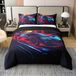 Housse de couette en coton, double, 200x200 cm, motif voiture de course, ensemble de 3 pièces