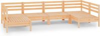 vidaXL 6-delige Loungeset Massief Grenenhout Naturel