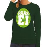 Bellatio Decorations Shoppartners Bv Groene Paas sweater met fel groen paasei - Pasen trui voor dames - Pasen kleding S