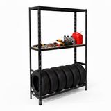 Merkloos Relaxdays Bandenrek voor 6 banden - 180 x 120 x 40 cm - 450 kg - zwart