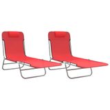 VidaXL Lounge Stoel Staal Textiel Rood