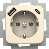 Busch-Jaeger SI contactdoos - inbouw - 1-voudig - USB A/C - crème