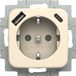 Busch-Jaeger SI contactdoos - inbouw - 1-voudig - USB A/C - crème