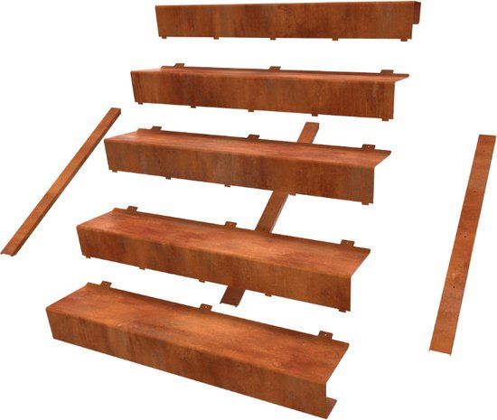 Merkloos Geroba Escale Trappen 2160 x 2000 x 1530 mm Cortenstaal