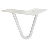 Wagner 12821601 Meubelpoot, tafelpoot, meubelpoot, retro stijl, gepoedercoat staal, lichtgrijs, 12 x 12 x 10 cm, conisch/schuin verlopend, geïntegreerde schroefplaat