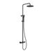 MAY Regendoucheset Opbouw met Thermostaat, Incl. 3-Standen Handdouche & Hoofddouche 25 cm Mat Zwart PED