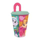 Stor Herbruikbare beker met deksel en rietje, 430 ml, Paw Patrol Girl